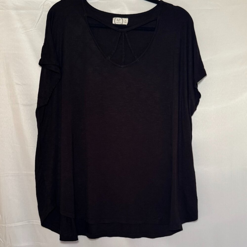 Maurice's 24/7 Dolman Top Strappy Neck Women's Plus Size 2X Black Stretchy